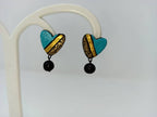 Terracotta Heart-Shape Ear Studs