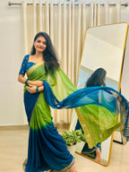 Exclusive Collection Green Party Wear Georgette Saree
