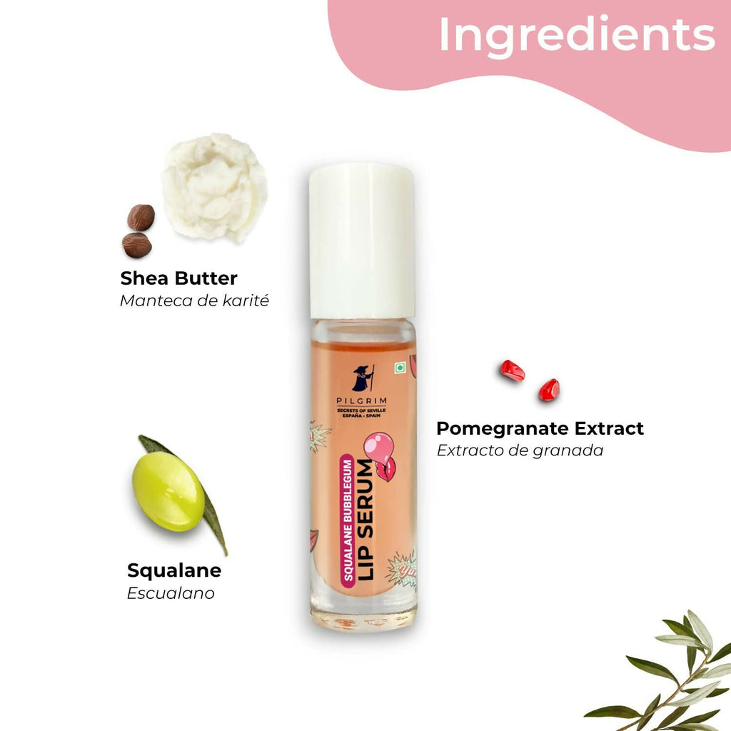 Pilgrim Spanish Lip Serum (Bubblegum) with Roll-on For Visibly Plump Lips, Hydrating Lip Serum For Dark Lips - Distacart