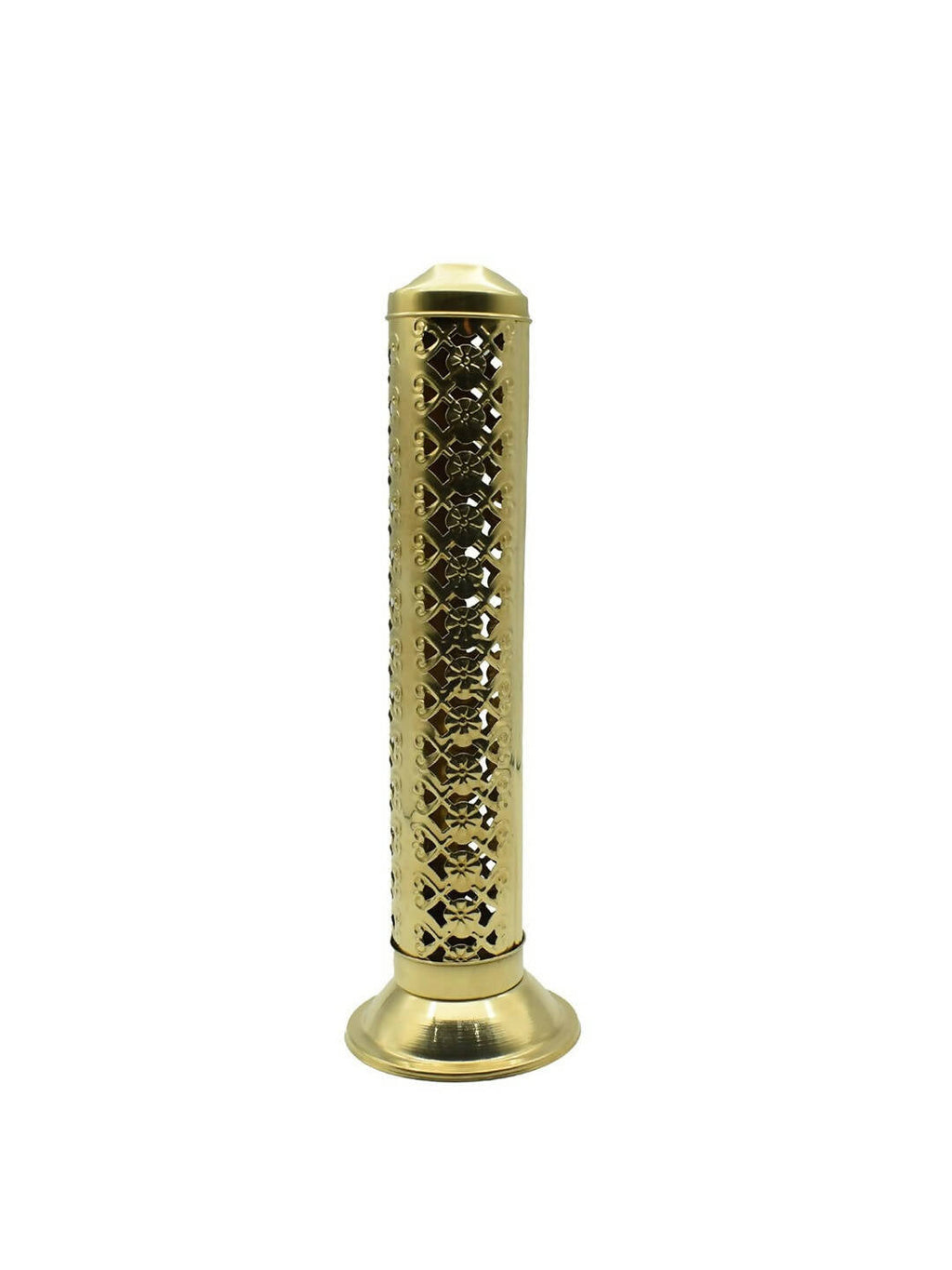 PujaNPujari Gold Toned Textured Agarbatti Incense Sticks Holder Stand