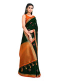 Mimosa Women's Kanchipuram Art Silk Green Saree - Distacart