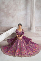 Kesar Fab Purple Banarasi Silk Hand_Woven Lehenga