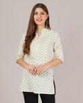 Jaitra Apparels Women Printed Rayon Straight Kurta (Off White) - Distacart