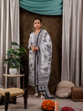 Yufta White Cotton Straight Paisley Kurta Dupatta Pant Set