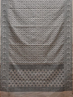 White Cut Work Cotton Handloom Saree with All Over Jamdani Style Design - Global Threads