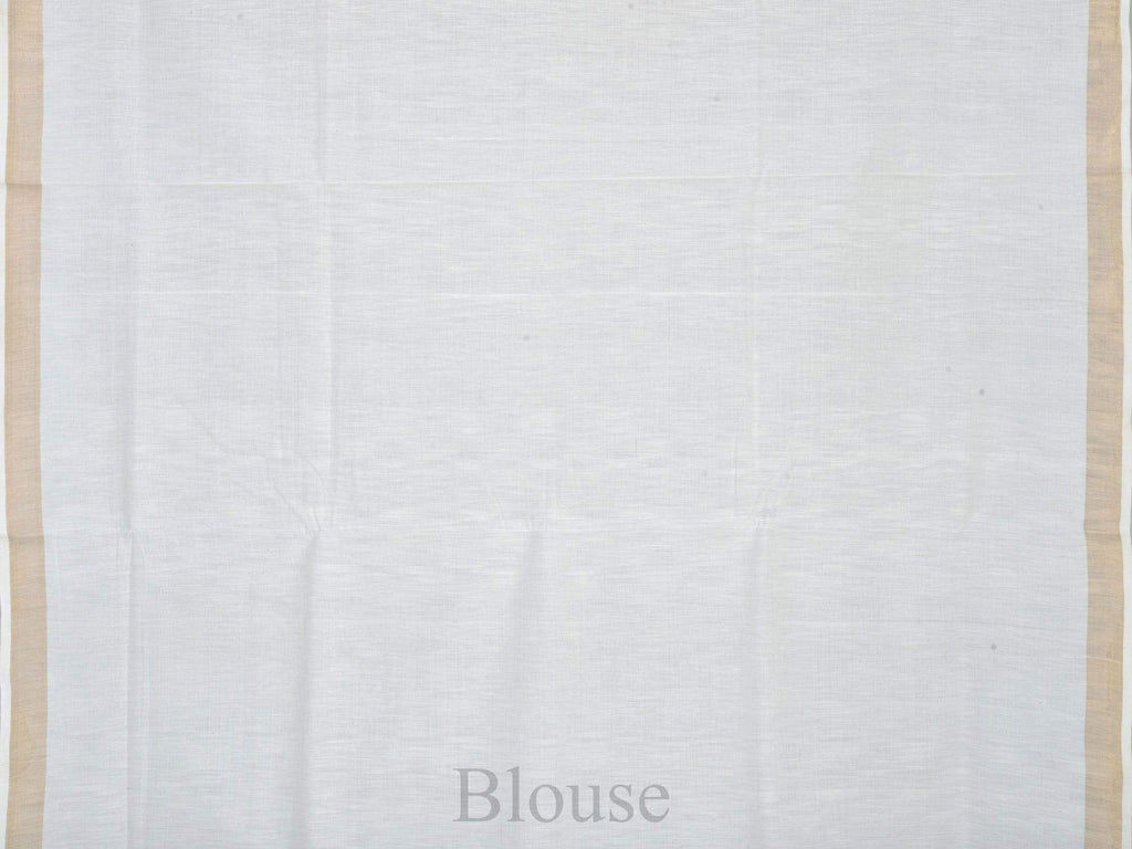 White Khadi Cotton Handloom Saree with Pallu Design - Global Threads
