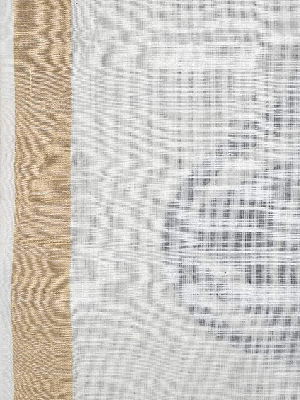 White Khadi Cotton Handloom Saree with Pallu Design - Global Threads