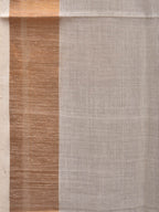 White Khadi Cotton Handloom Saree with Parrots Pallu Design - Global Threads
