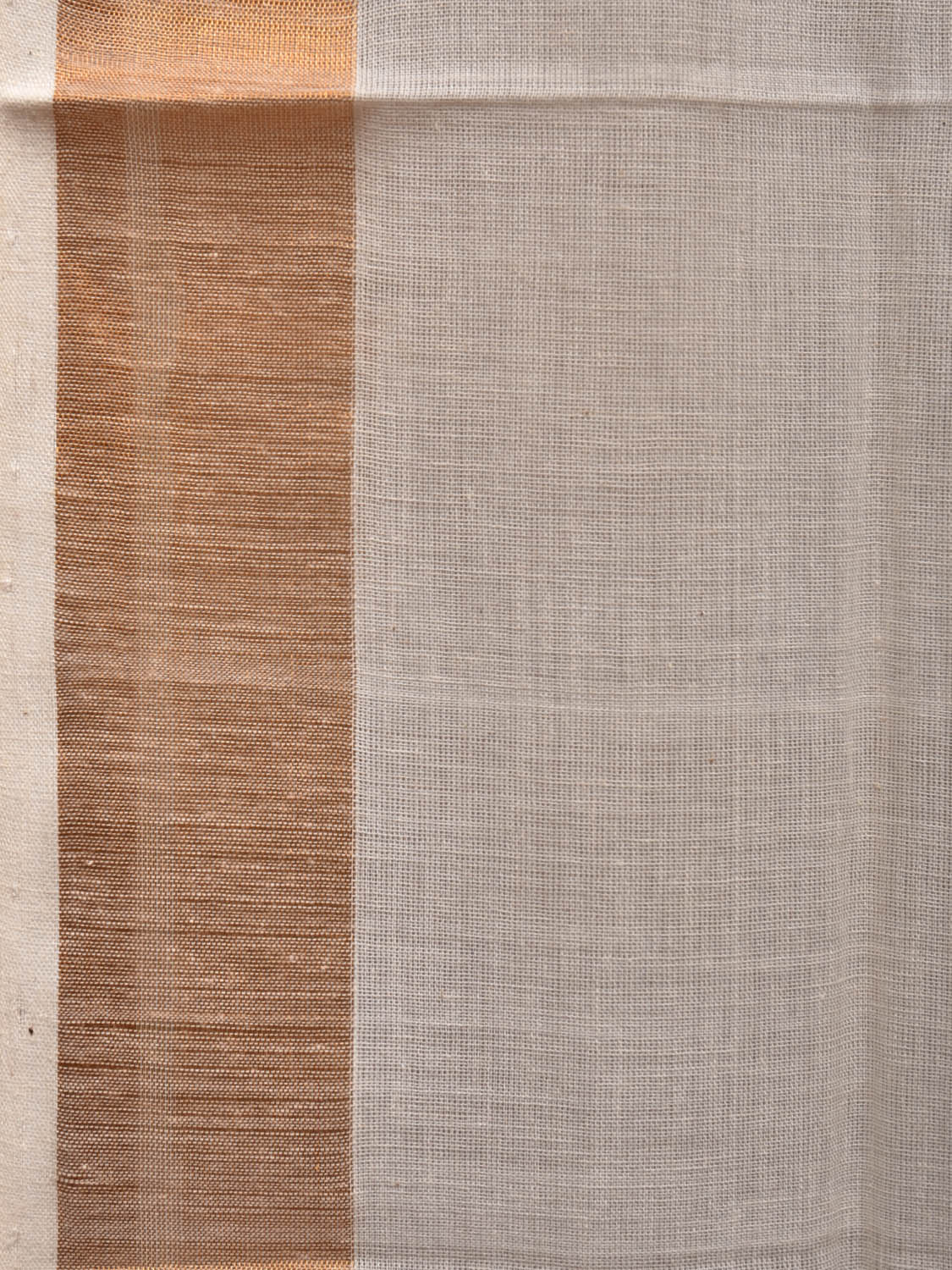 White Khadi Cotton Handloom Saree with Parrots Pallu Design - Global Threads