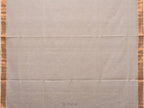 White Khadi Cotton Handloom Saree with Parrots Pallu Design - Global Threads