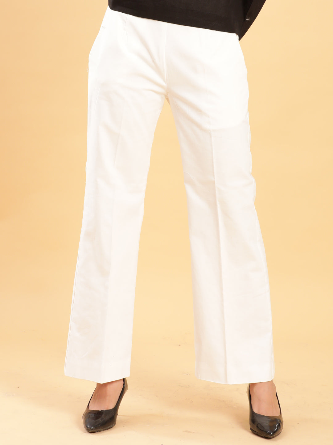 BohoJazz Retro Modern Style White Linen Bell Bottom - Distacart