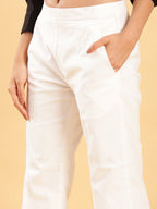 BohoJazz Retro Modern Style White Linen Bell Bottom - Distacart
