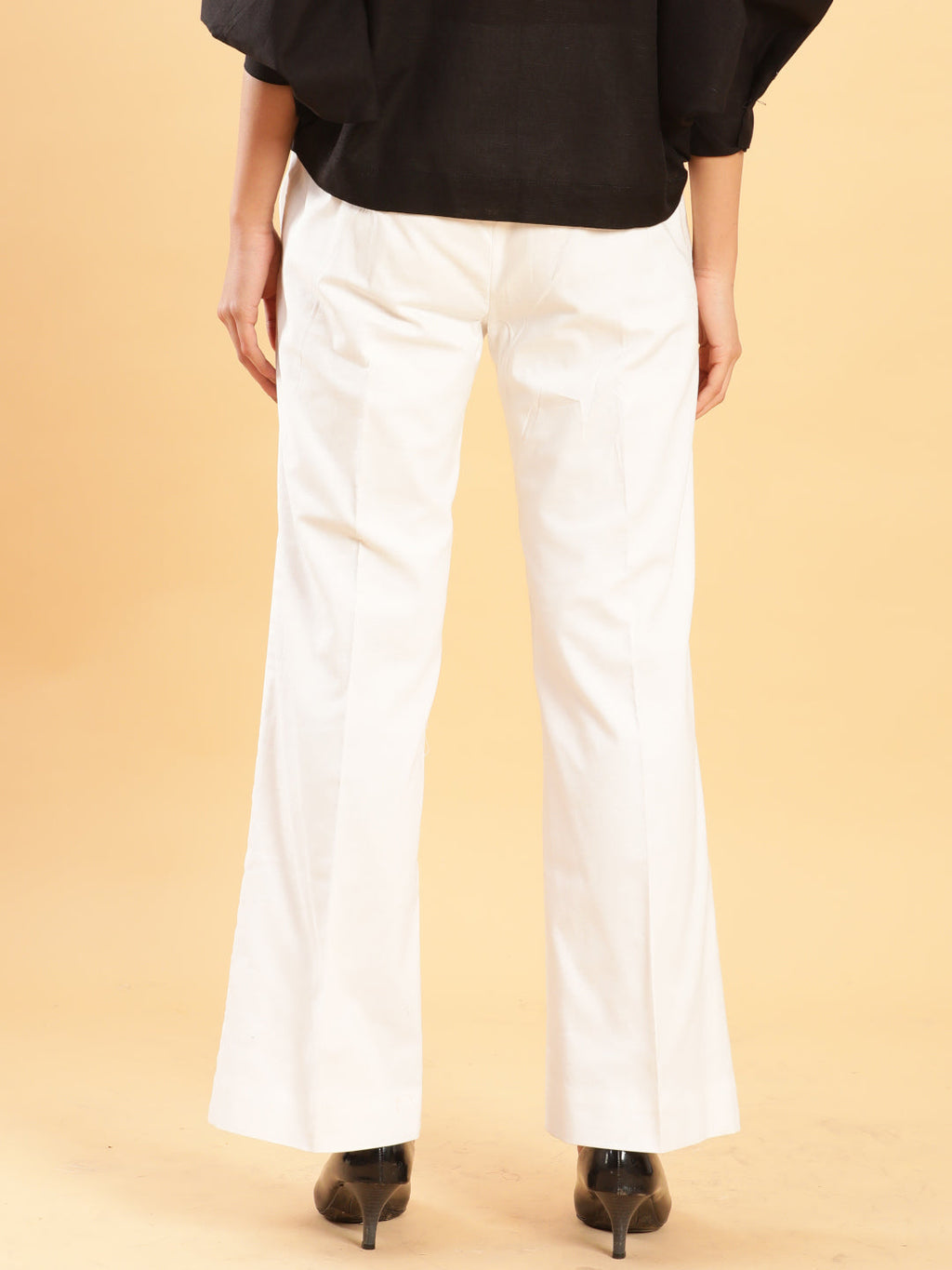 BohoJazz Retro Modern Style White Linen Bell Bottom - Distacart