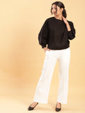BohoJazz Retro Modern Style White Linen Bell Bottom - Distacart