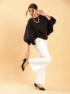BohoJazz Retro Modern Style White Linen Bell Bottom - Distacart