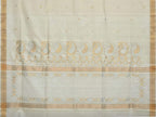 White Uppada Cotton Handloom Saree with Mango Design Pallu - Global Threads