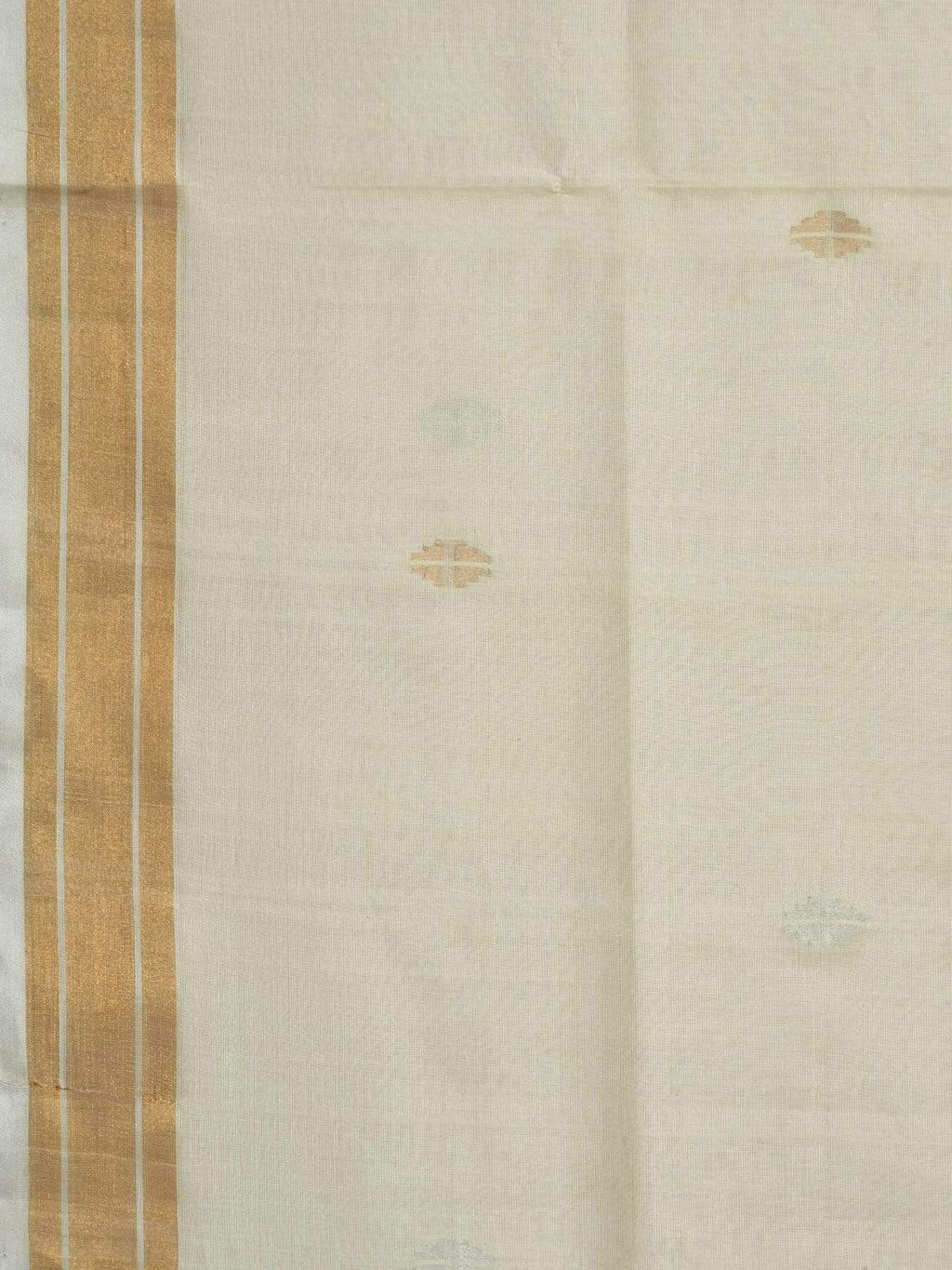 White Uppada Cotton Handloom Saree with Mango Design Pallu - Global Threads