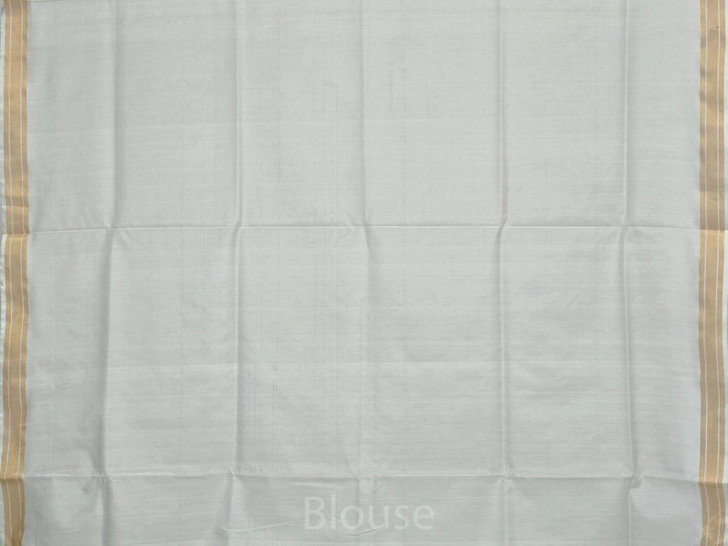 White Uppada Cotton Handloom Saree with Mango Design Pallu - Global Threads