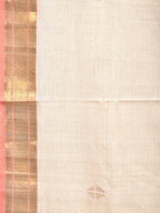 White Uppada Cotton Handloom Saree with Mango Design Pallu - Global Threads