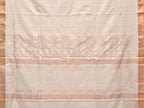 White Uppada Cotton Handloom Saree with Mango Design Pallu - Global Threads