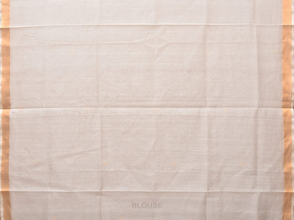 White Uppada Cotton Silk Handloom Saree with Hamsa Pallu Design - Global Threads