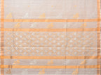 White Uppada Cotton Silk Handloom Saree with Hamsa Pallu Design - Global Threads