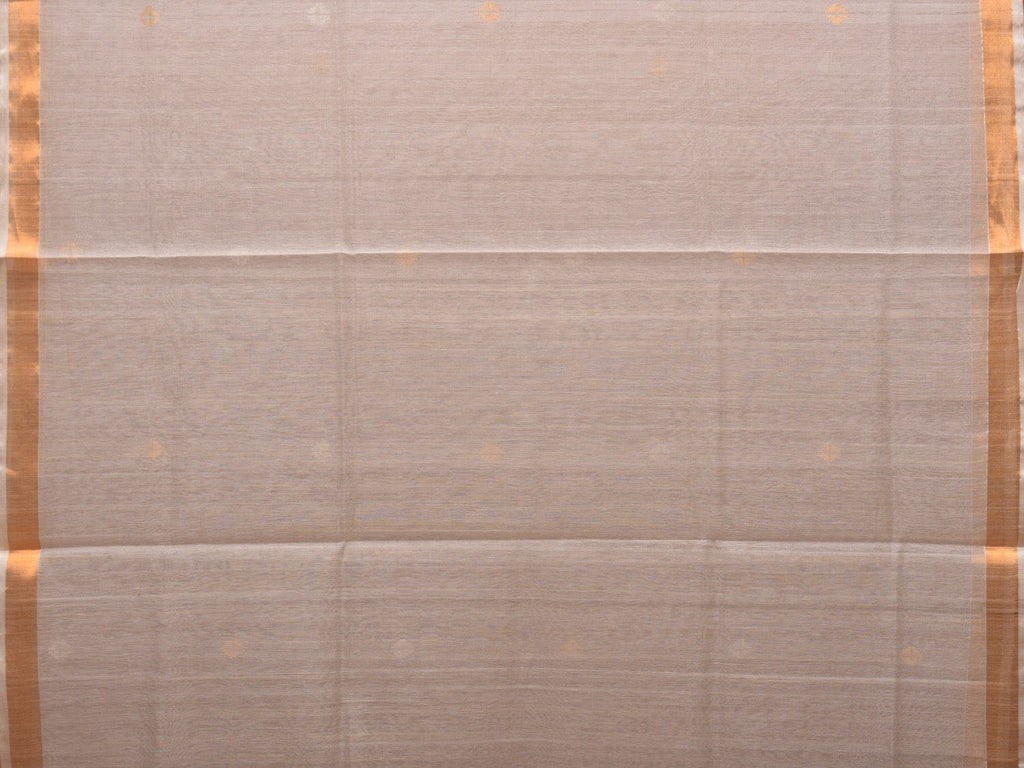 White Uppada Cotton Silk Handloom Saree with Mango Pallu Design - Global Threads