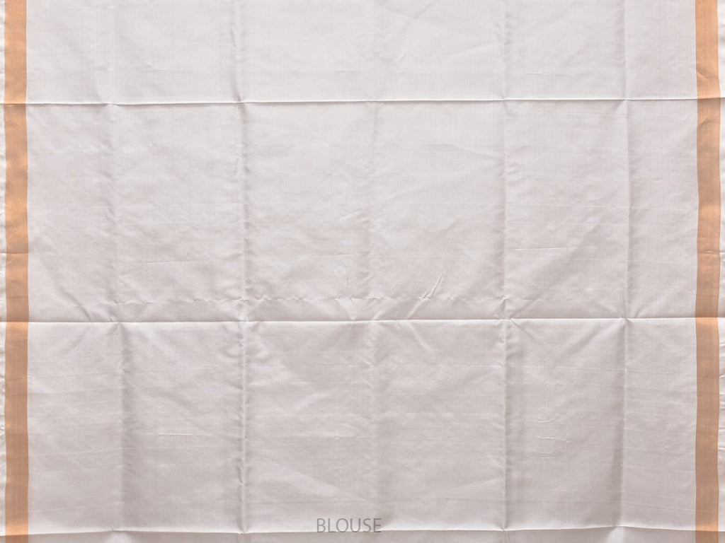 White Uppada Silk Handloom Saree with Jamdani Pallu Design - Global Threads