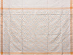 White Uppada Silk Handloom Saree with Jamdani Pallu Design - Global Threads