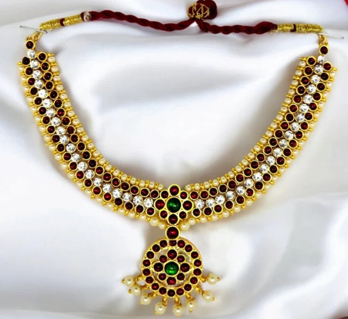 Elite Trading Classical Dance Jewelry – Bharatanatyam Small Necklace for Women & Girls