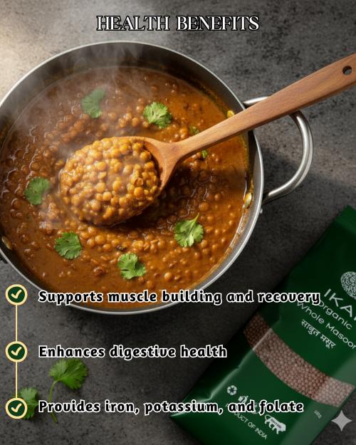 IKAI Organic Whole Masoor (Unpolished Red Lentil) - Distacart