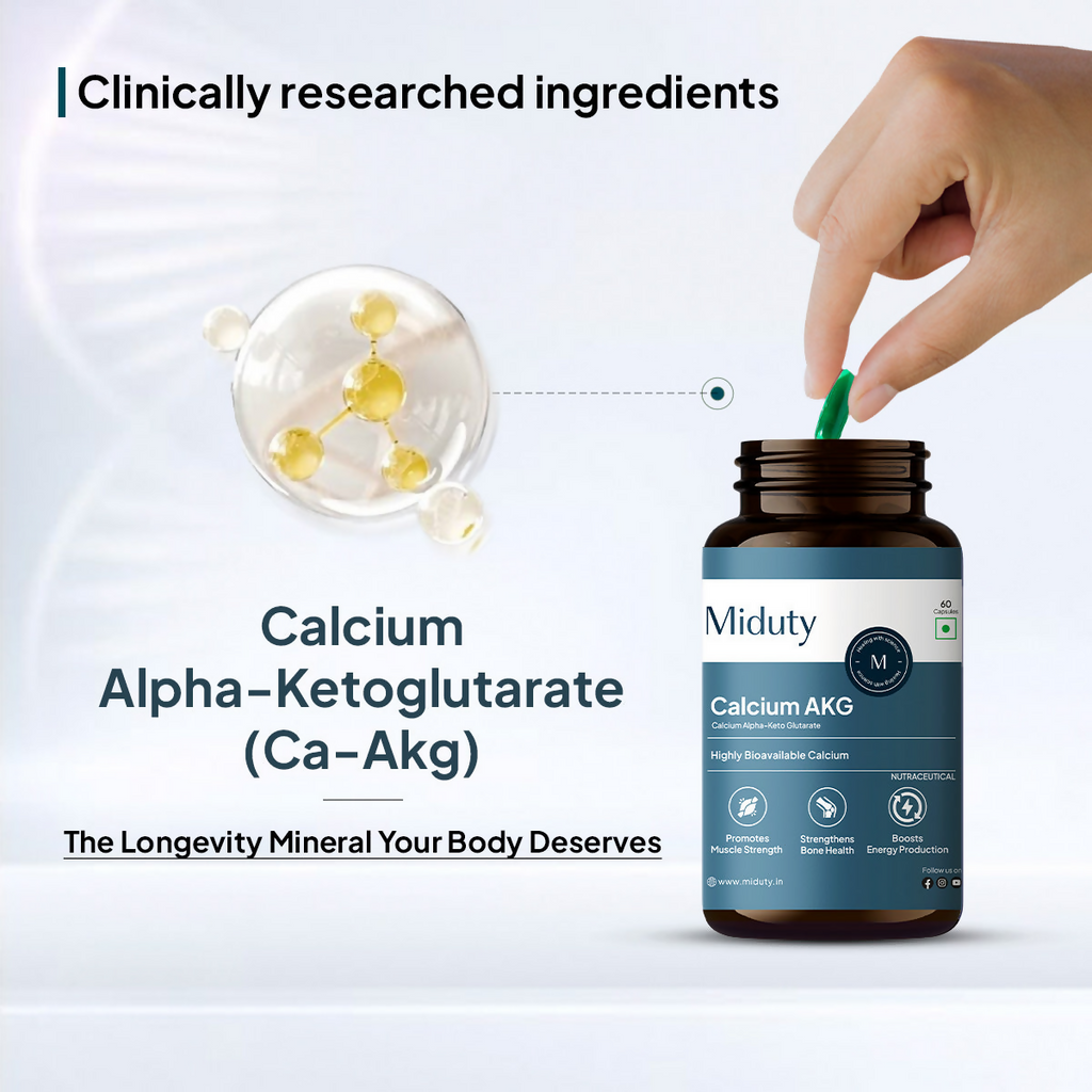 Miduty by Palak Notes Calcium Alpha-Ketoglutarate (AKG) Capsules