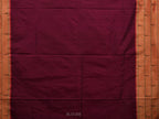 Wine Paithani Silk Handloom Saree with Pallu and Triple Muniya Border Design - Global Threads