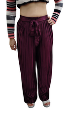 Jaitra Apparels Wine Satin Pleated Free Size Palazzo - Distacart