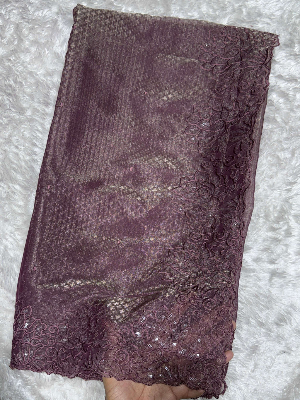 Evanik Wine Glass Satin Jecquard Weaving With Thread Sequence Work Saree With Blouse - Distacart