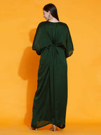 Women Republic Green Georgette Hand Embellished Kaftan Style Gown - Distacart