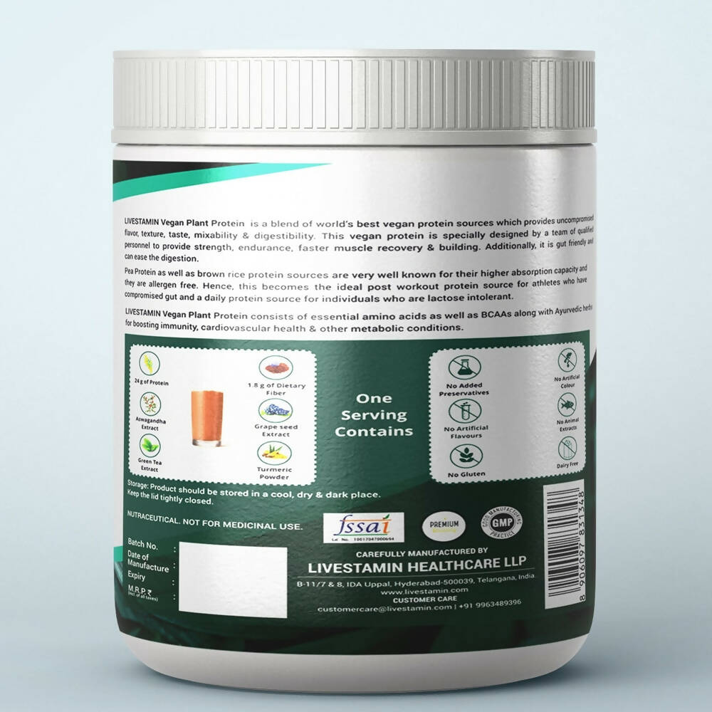 Livestamin Vegan Plant Protein - Chocolate Flavour - Distacart