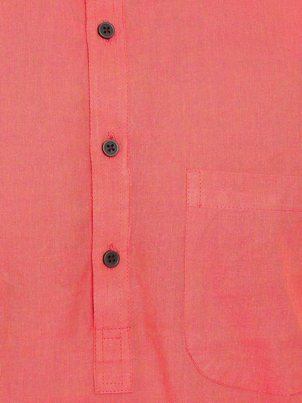 Even Apparels Red Pure Cotton Men's Kurta With Band Collar - Distacart