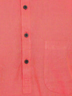 Even Apparels Red Pure Cotton Men's Kurta With Band Collar - Distacart