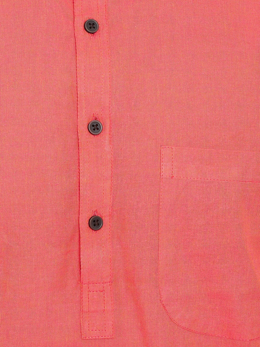 Even Apparels Red Pure Cotton Men's Kurta With Band Collar - Distacart