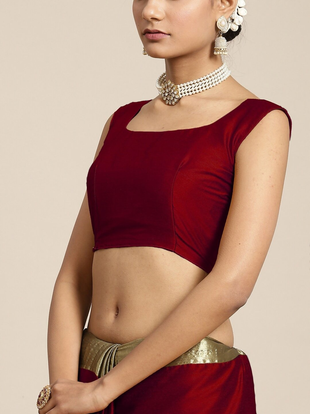 Saree Mall Maroon & Gold-Toned Zari Silk Blend Uppada Sarees - Distacart