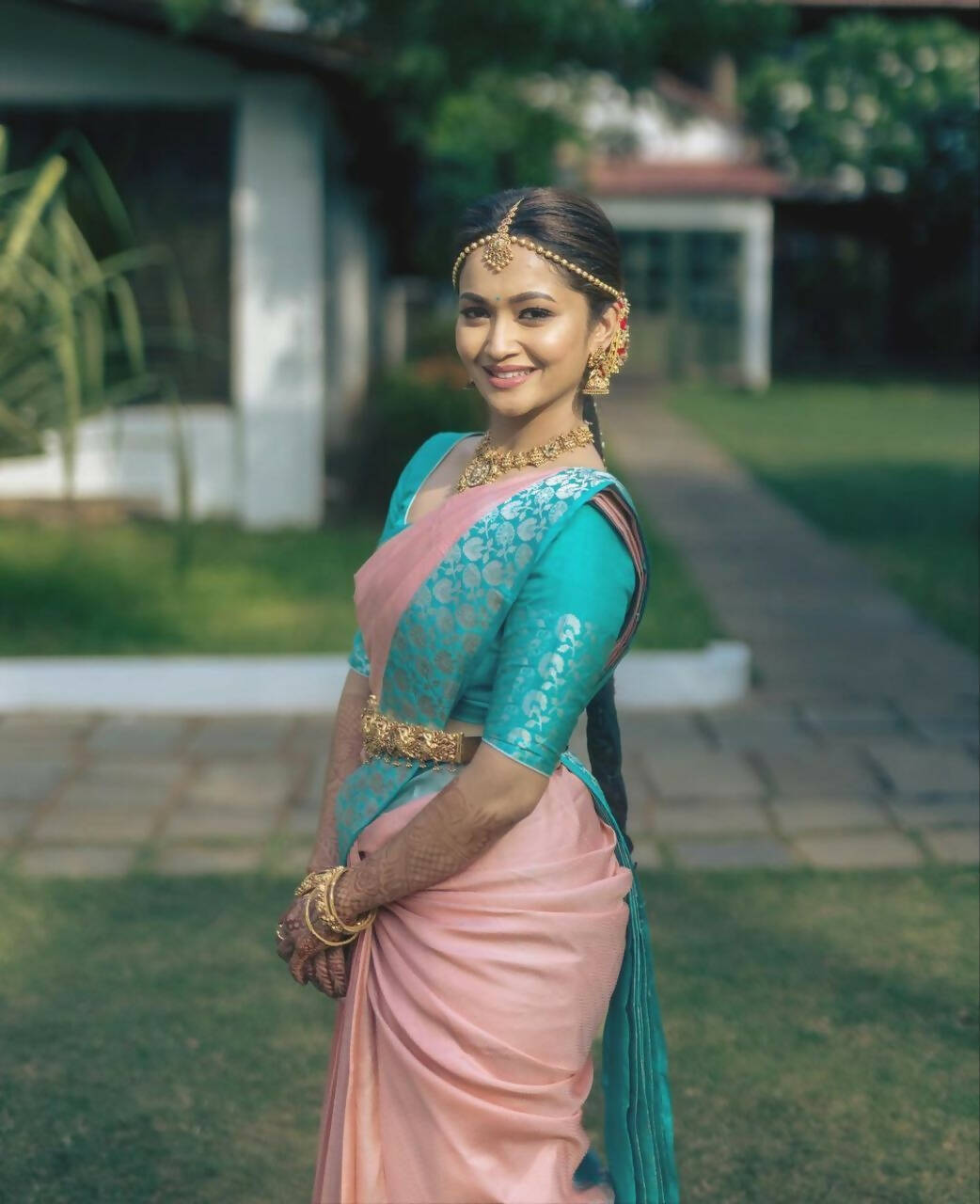 DEIANA'S Beautiful Designer Golden zari Soft Lichi Silk Saree - Peach