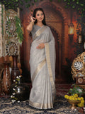 Shree Shyam Fashion Organza Gray Saree - Distacart