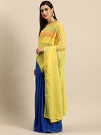 Ahalyaa Women's Traditional Semi Stitch Saree - Blue
