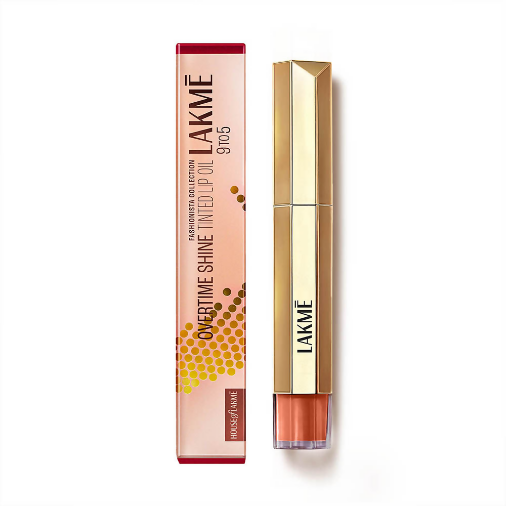 Lakme 9to5 Overtime Shine Tinted Lip Oil - Coral Charm