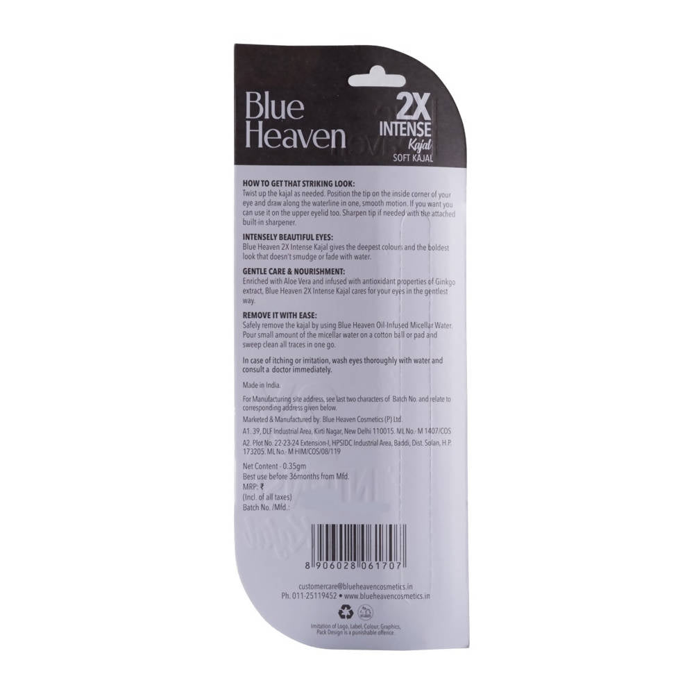 Blue Heaven 2X Intense Kajal Black, 0.35 gm