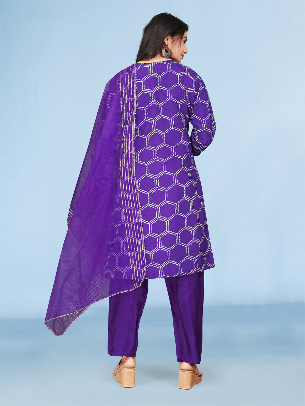 Joban Fashion Green Cotton Premium Pure Viscose Print Dola With Handwork Kurta set