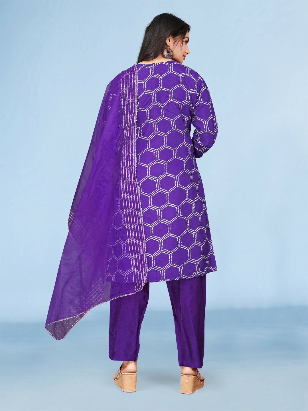 Joban Fashion Green Cotton Premium Pure Viscose Print Dola With Handwork Kurta set