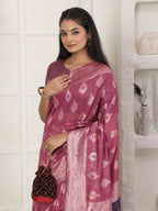 Shree Shyam Fashion Linen Cotton Pink Saree - Distacart