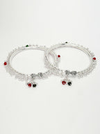 NVR Women's Set of 2 Silver-Plated Kada Anklets - Distacart